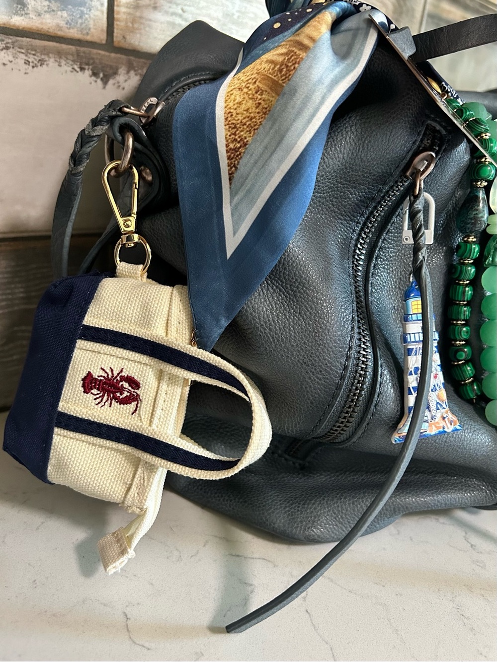 Stormy Seas We The Free Emerson Tote W/ Micro Emerson, Charms, & Scarves - Picture 5 of 16